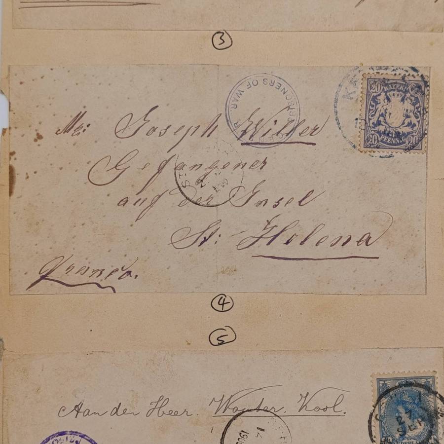 Lot of 5 Boer War POW fronts to soldiers who helped the Boers   1- To H De Graaf, POW, St Helena fr