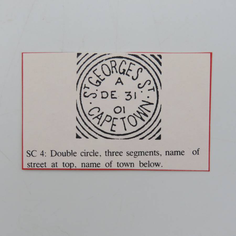 Postal History cancellations with Street name above and town below - St Georges St, Cape Town