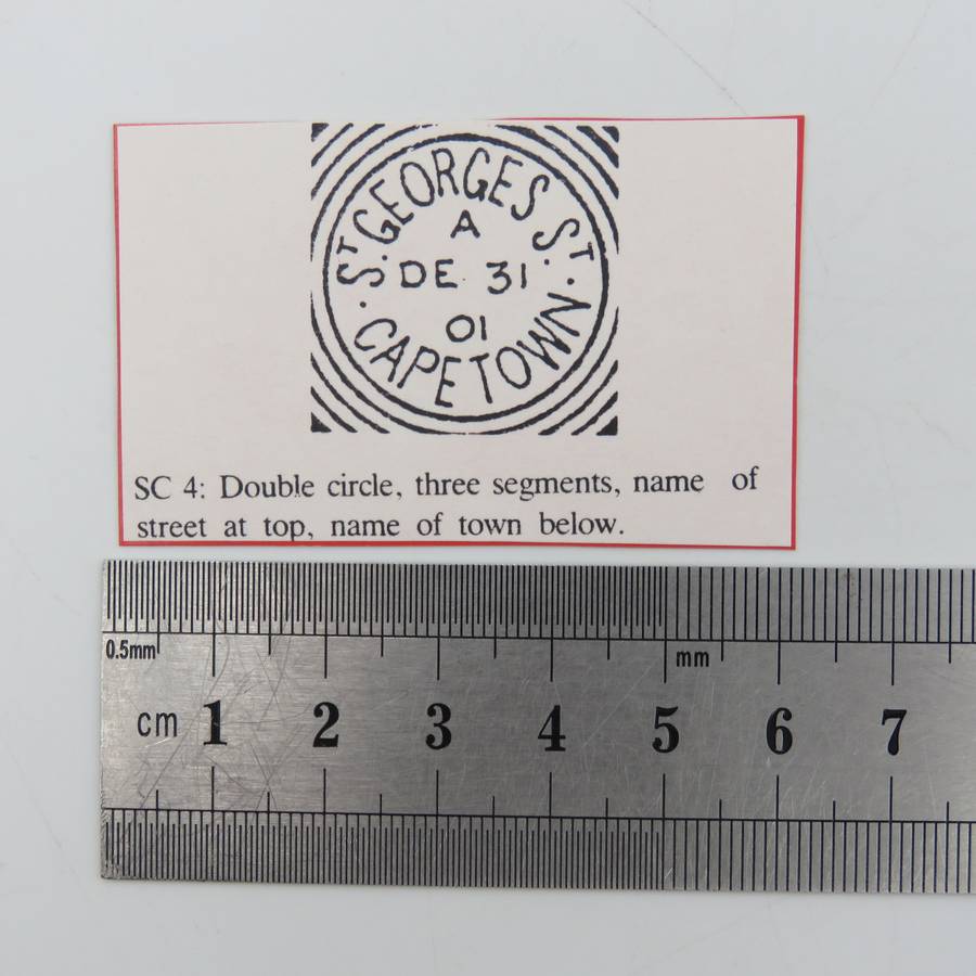 Postal History cancellations with Street name above and town below - St Georges St, Cape Town