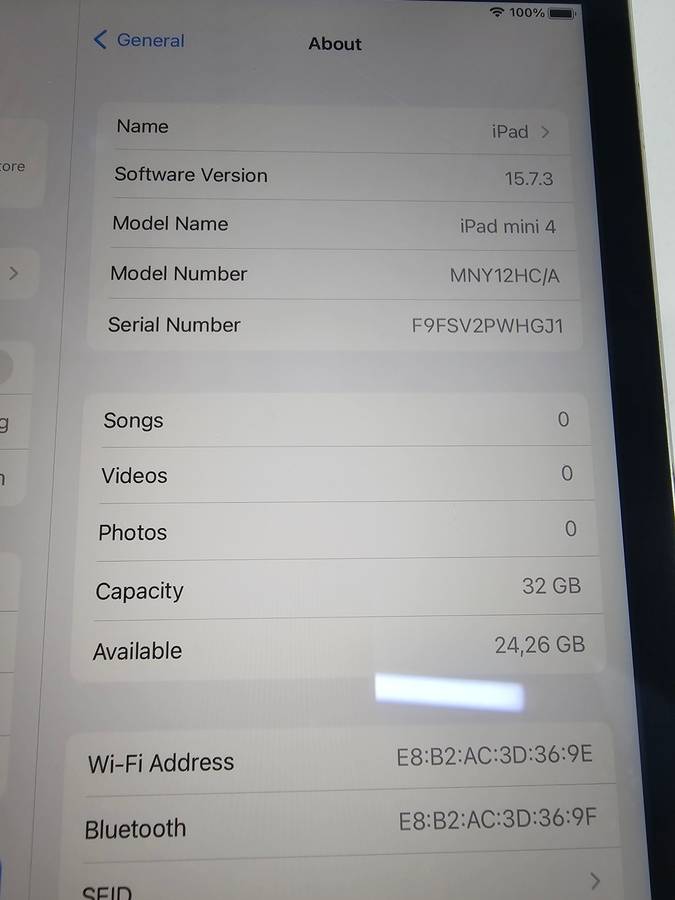 iPad Mini 4 - 32GB WiFi only - Digitiser cracked