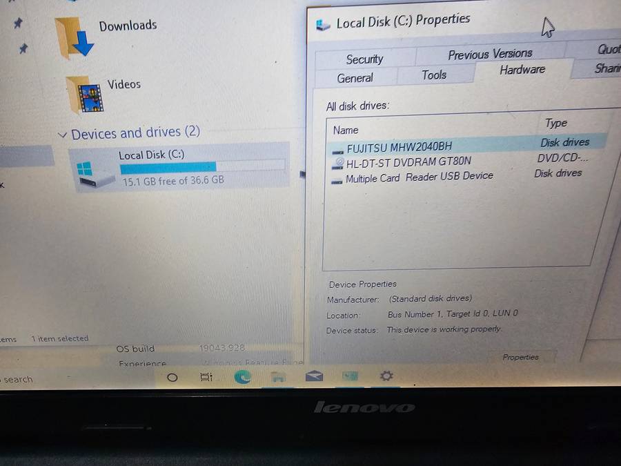 Lenovo B590 i5-3230m 4GB RAM 36GB msata - needs new keyboard and battery