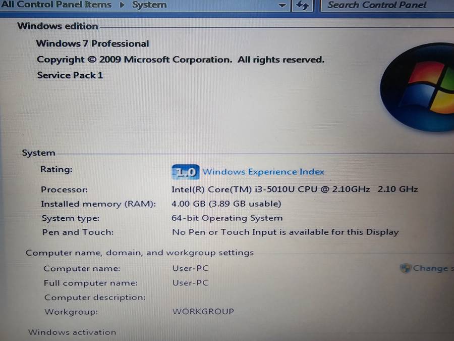 HP Probook i3-5010U - 4GB RAM - 500GB HDD - No bottom cover - Needs new battery