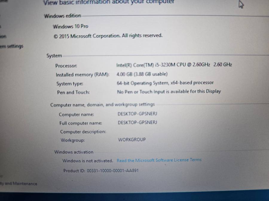 Dell Latitude E5430 i5-3340M 4GB RAM 500GB HDD - No battery