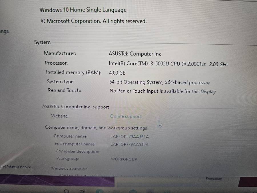 Asus SonicMaster F540L i3-5005U 4GB RAM 1TB HDD