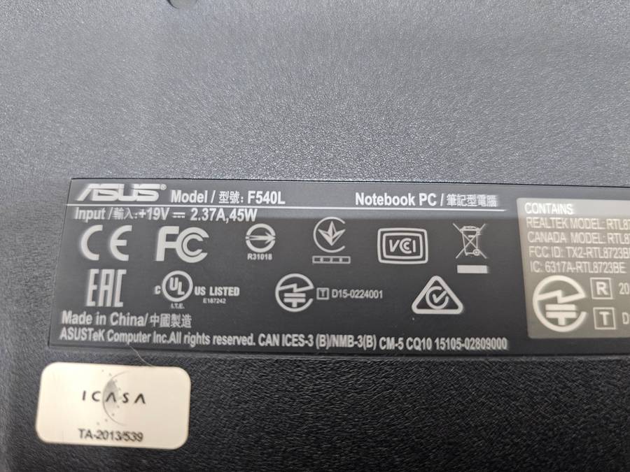 Asus SonicMaster F540L i3-5005U 4GB RAM 1TB HDD