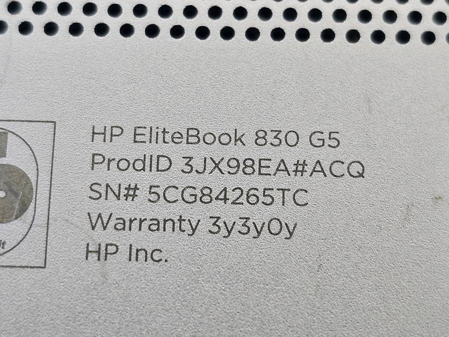 HP Elitebook 830 G5 i7-8550U 8GB RAM 256GB Nvme SSD - Spares or Repairs