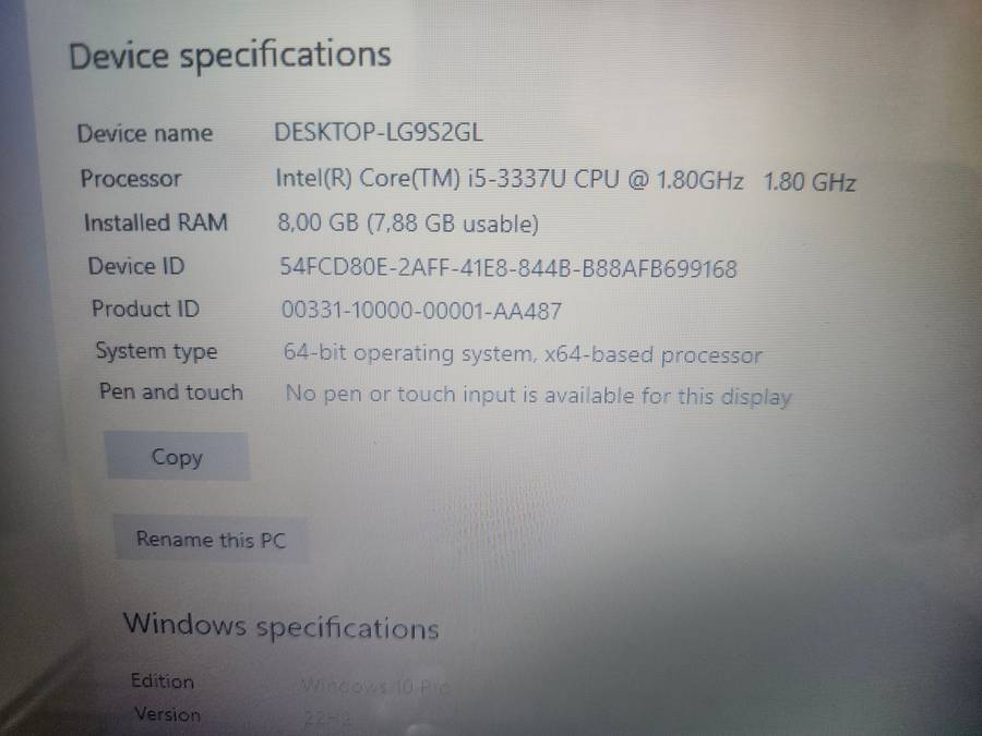 Dell Inspiron 15 with Core i5, 8GB RAM, 750GB HDD  for spares or repairs