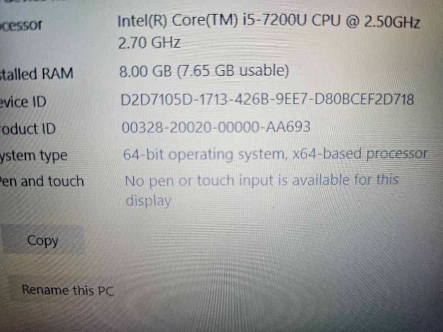 Dell Latitude 3580 i5-7200 8GB RAM 256GB SSD !Needs new battery!
