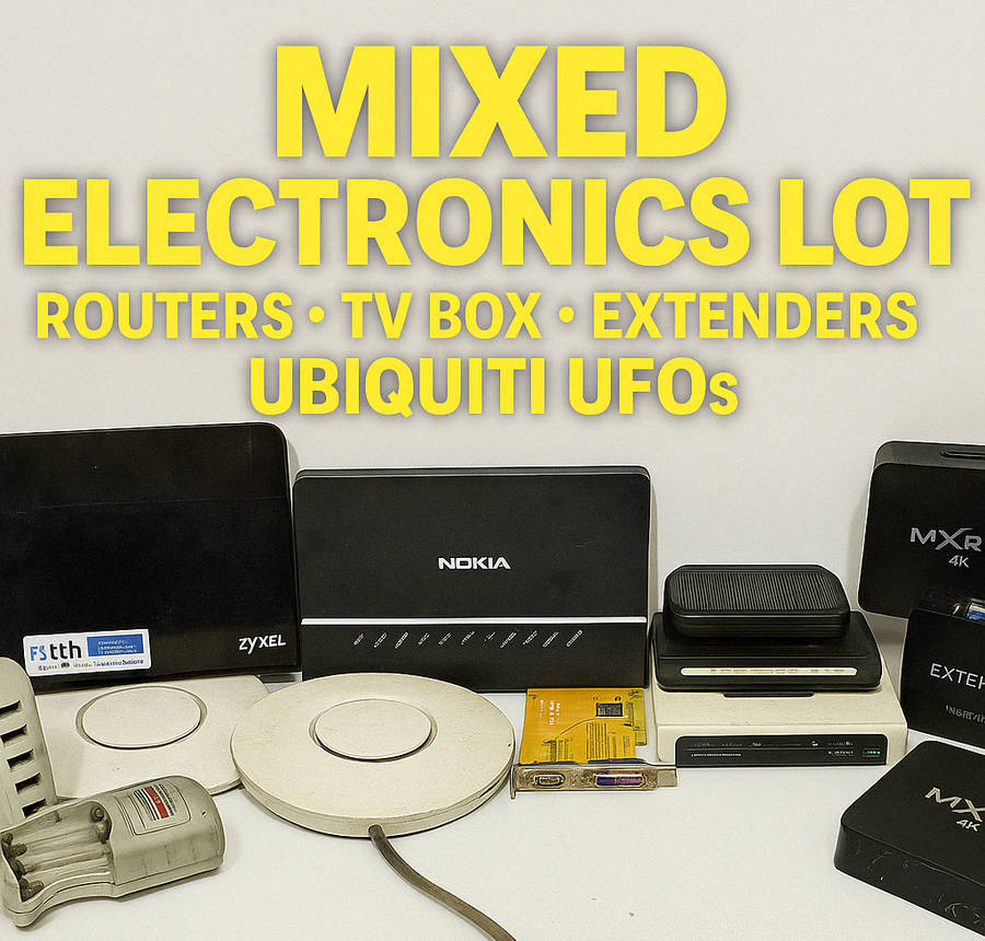 Mixed Electronics Lot  Routers  TV Box  Extenders  Ubiquiti UFOs   Untested