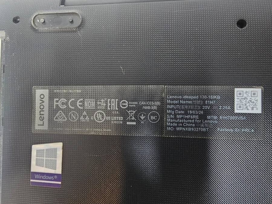 Lenovo Ideapad 130-15IKB (81H7)  i5 8th Gen  No Display  For Spares or Repairs