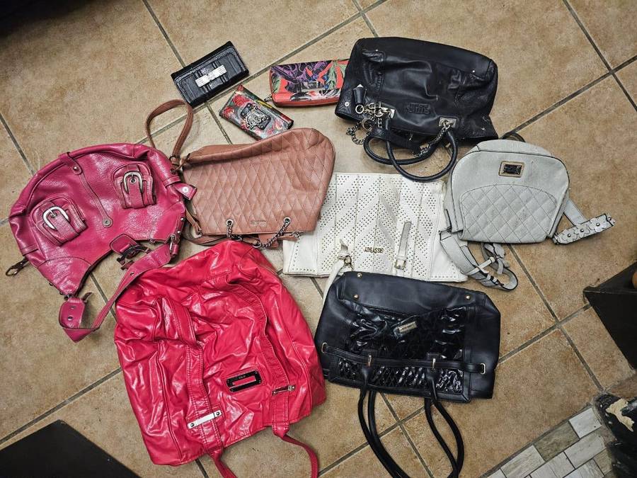 Bulk Lot: 9 Used Ladies Branded Bags  Guess, Sissy Boy & More