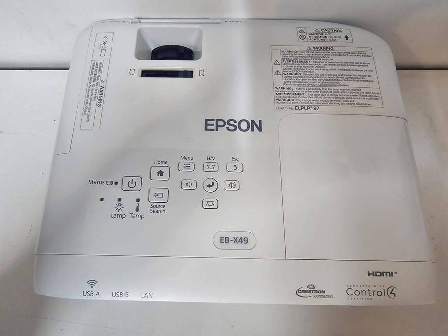Epson EB-X49 Projector  Original Remote + Cables  Low Lamp Hours