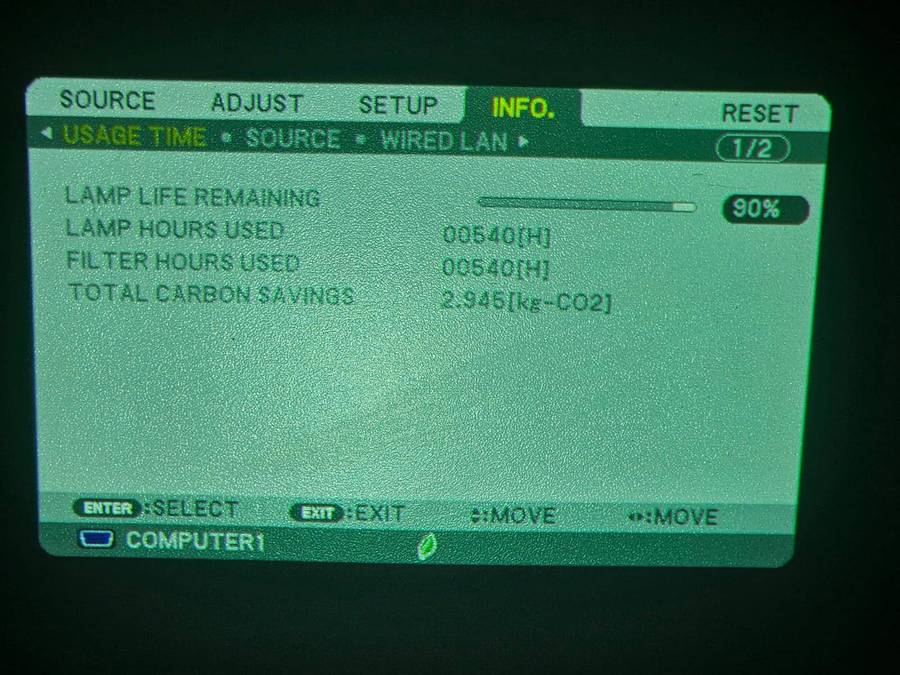 NEC M271X  540 Lamp Hours / HDMI / Remote (Cover Missing) / Filter Needs Replacing
