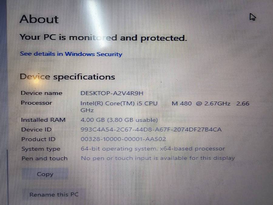 Dell Vostro 3500  i5-480M / 4GB RAM / 320GB HDD / 15.6"  Needs New Battery / No charger