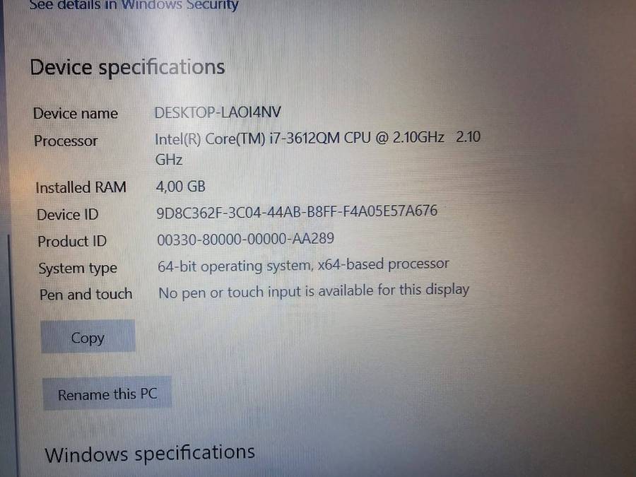 Dell Latitude E5520  i7-3612QM / 4GB RAM / 500GB HDD / Windows 10 Pro / Needs New Battery