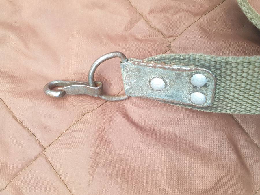 complete & intact older type genuine leather tab USSR era AK47 type weapon sling SWA/ Angola bushwar
