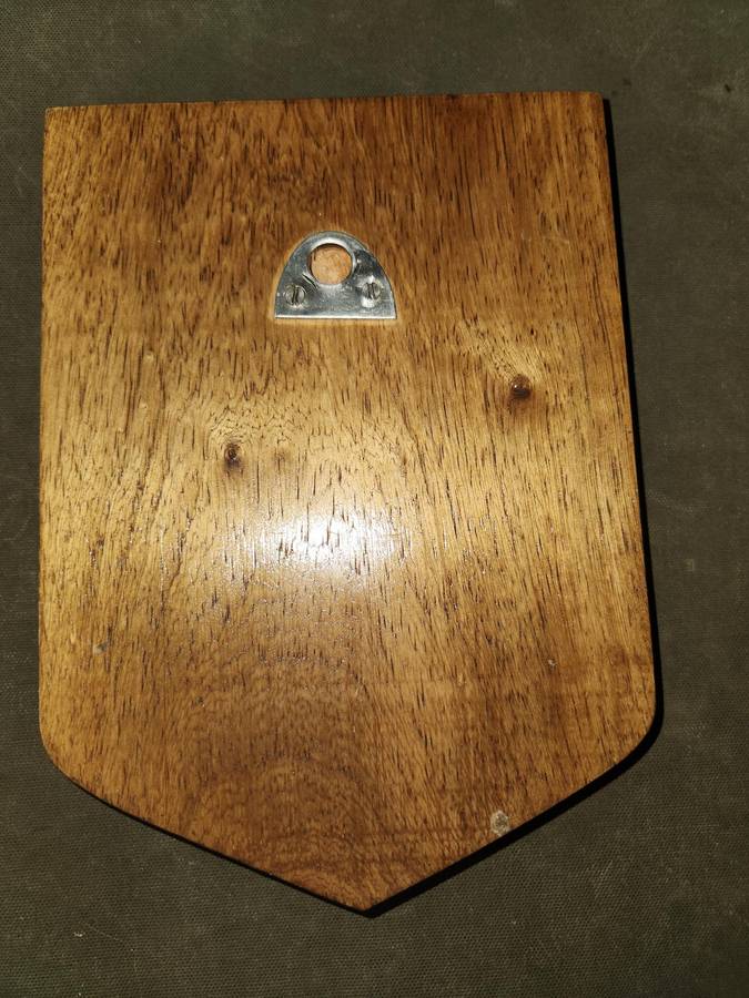 hard to find post Independence Zimbabwe Air Force plaque on African Hardwood wooden backing glue loo