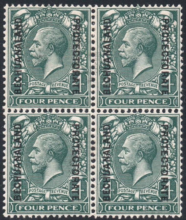 BECHUANALAND 1926 SACC90 4d GREY-GREEN BO4 - MM - CV R640