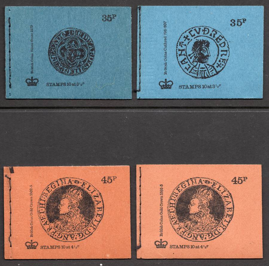 GREAT BRITAIN 1973-4 : BRITISH COIN SERIES BOOKLETS X 4 - SEE SCANS