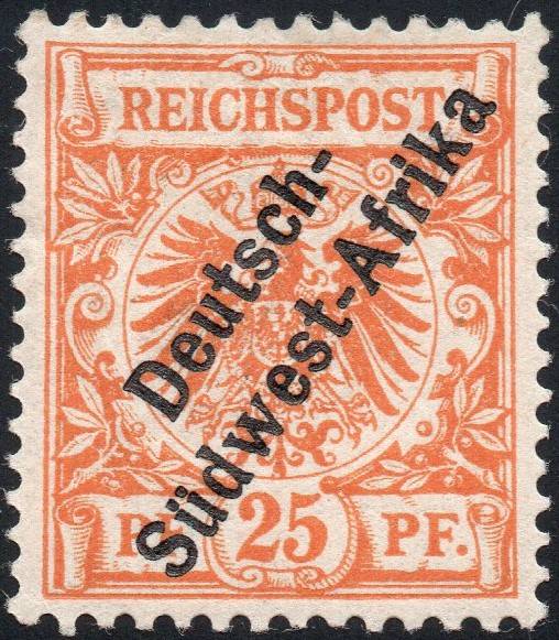 GERMAN SWA 1897 SACC5a 25Pfg DARK ORANGE - SCARCE - VLMM CV R5500
