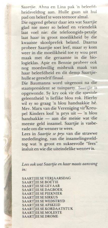 SAARTJIE SE PRYS -BETTIE NAUDE (2 DE UITGAWE 1984)