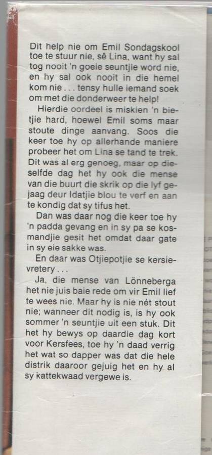 DIE STREKE VAN EMIL - ASTRID LINDGREN (1 STE AFRIKAANSE UITGAWE 1977) TV REEKS