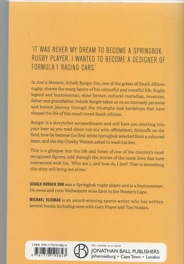 JUST A MOMENT - SCHALK BURGER SENIOR WITH MICHAEL VLISMAS (1 ST EDITION 2021)