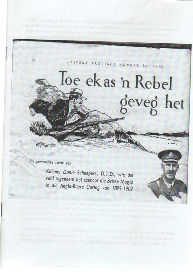 TOE EK AS 'N REBEL GEVEG HET, ANGLO-BOEREOORLOG WARE VERHAAL