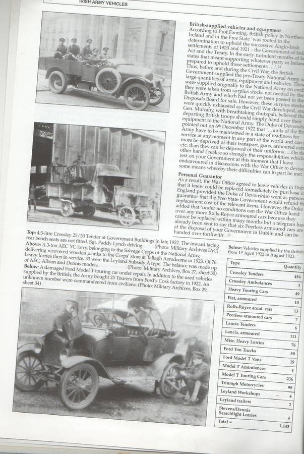 IRISH ARMY VEHICLES TRANSPORT & ARMOUR SINCE 1922
