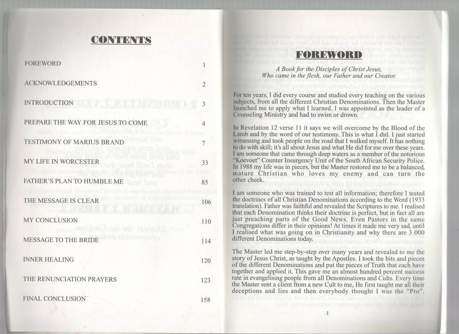 THE 15 OCCULT ROOTS THAT INFLUENCE CHRISTIANITY - MARIUS BRAND (1 ST EDITION 2004)