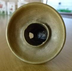 TRADITIONAL ANTIGUE FRENCH BRASS MECHANICAL CANDLE HOLDER (1800'S)