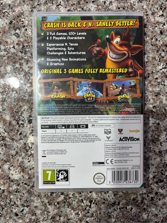 Crash Bandicoot Nsane trilogy