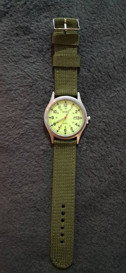 Soki Military Style Calender Watch