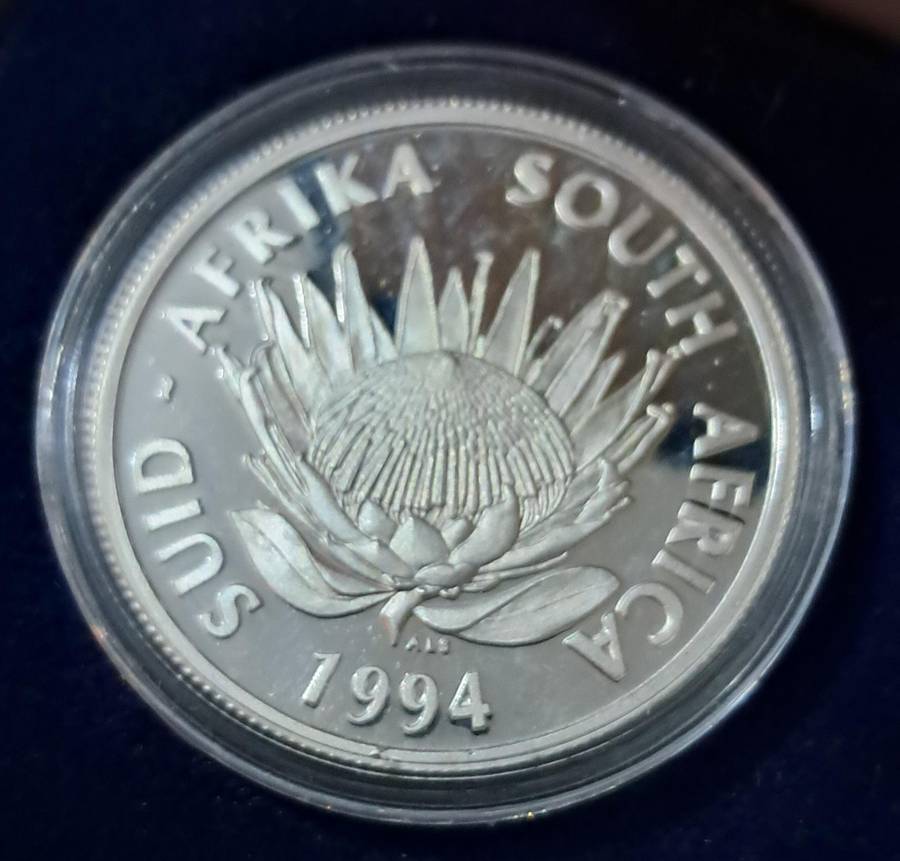 1994 Silver Conservation Protea one Rand Proof