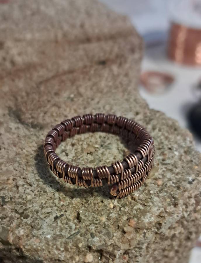 Hand Woven Adjustable Copper Wire Ring