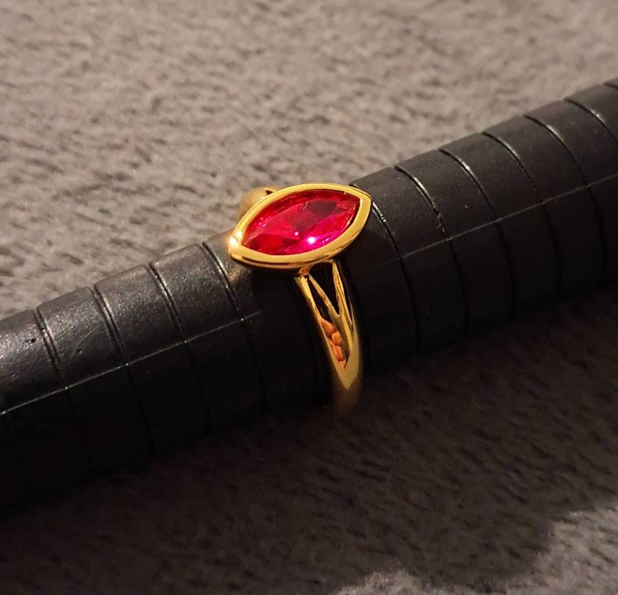 Gold Plated Synthetic Zirconia Size 7 Ring