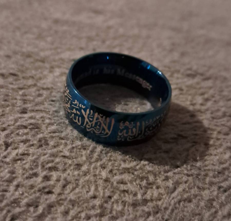 Stainless Steel Prayer Ring Size 7