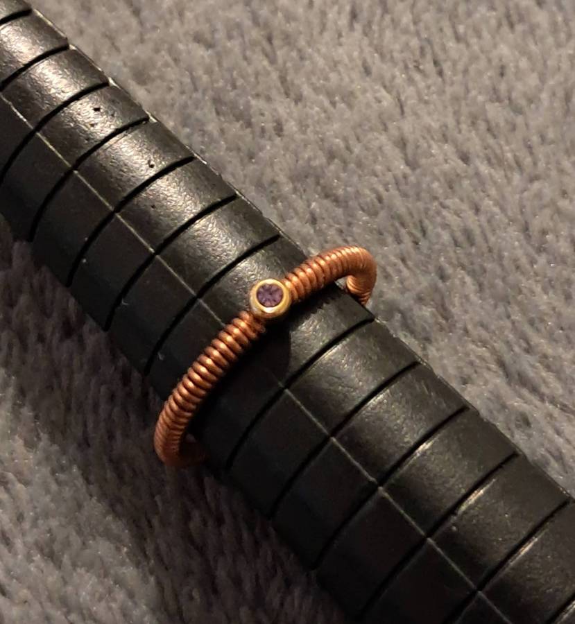 Minimalist Copper Wire Wrapped Adjustable Ring