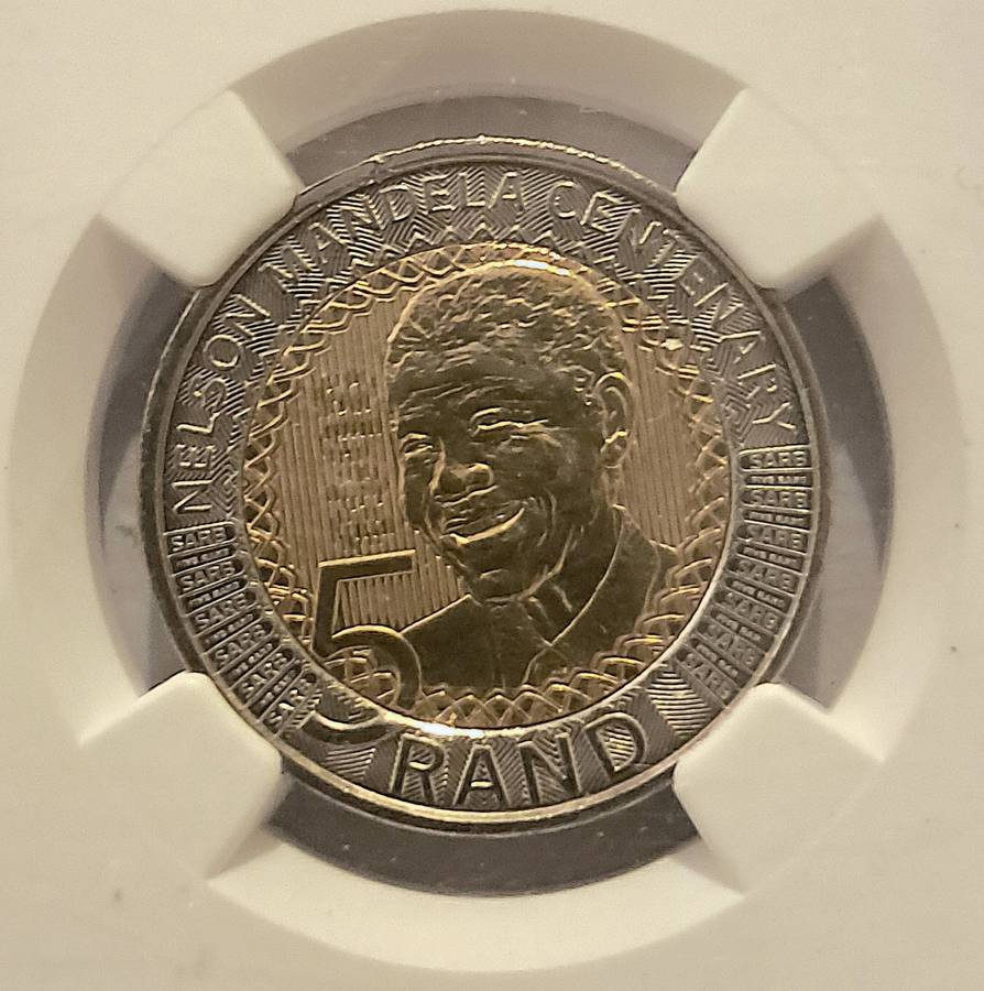 2018 Mandela Centenary 5 Rand Coin MS66