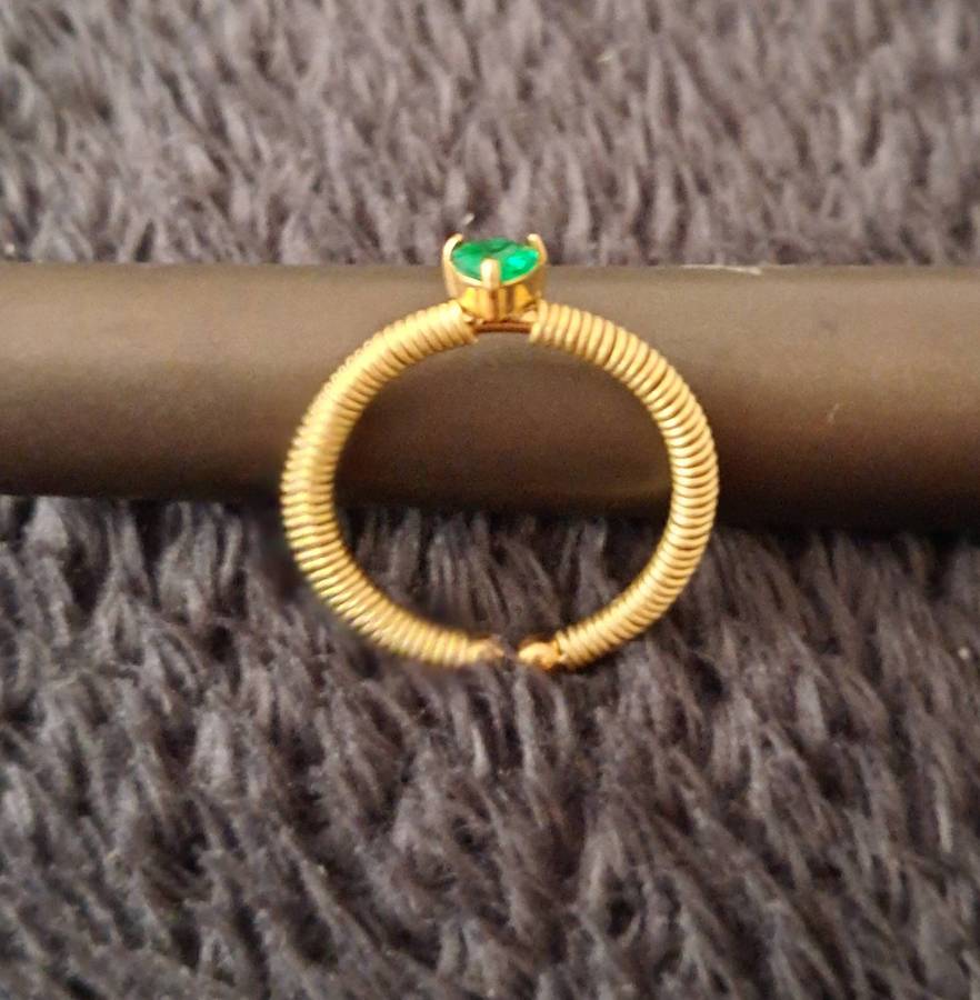 Adjustable Synthetic Zirconia Brass Wire Wrapped Ring