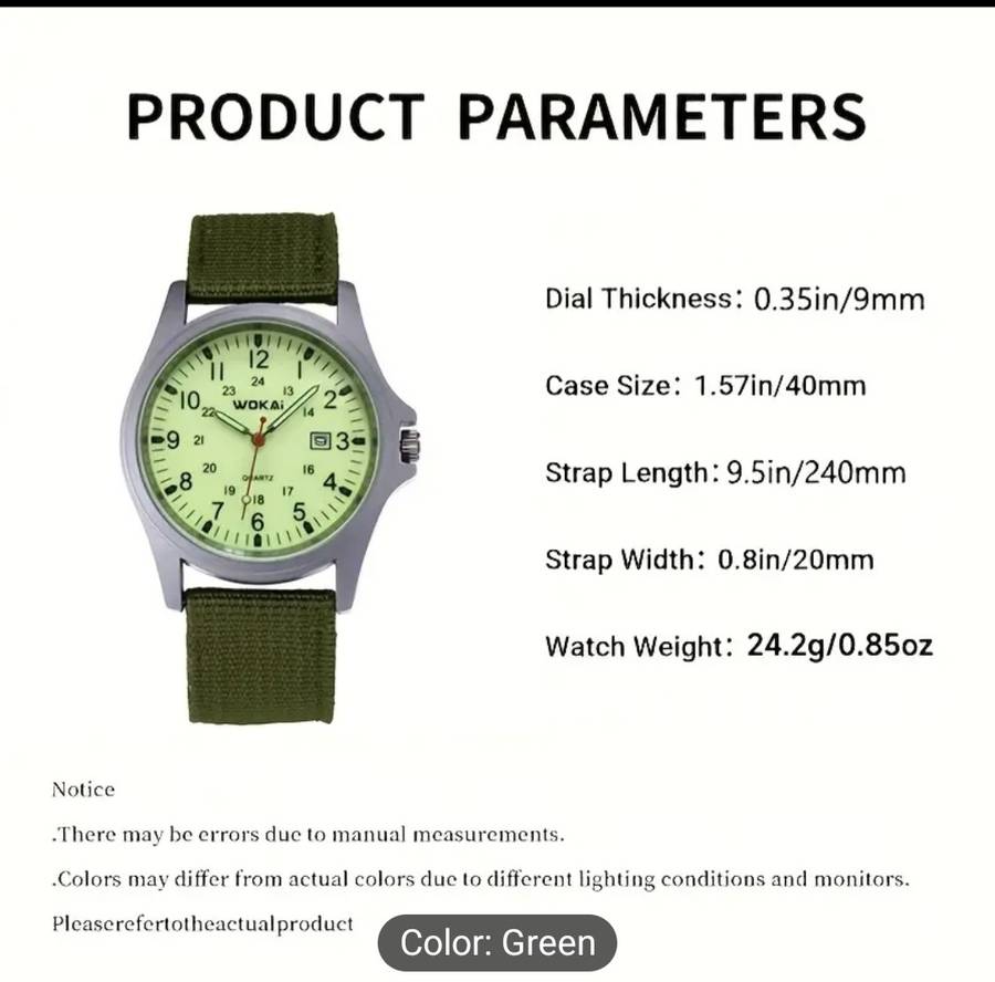 Wokai Mens Calendar Watch