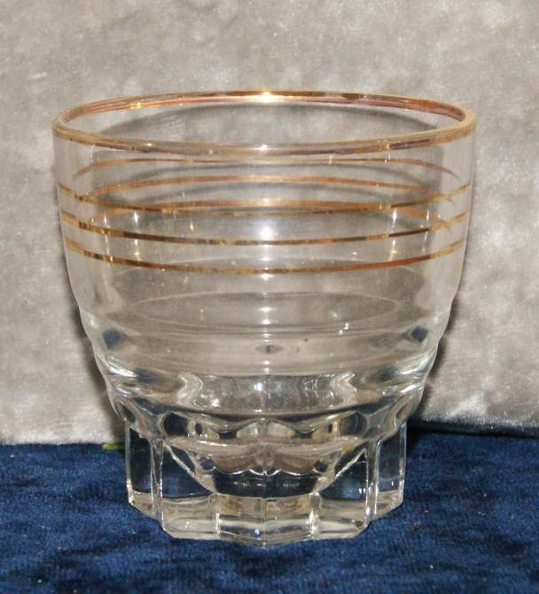 Set of 5 gilded french lemonade glasses