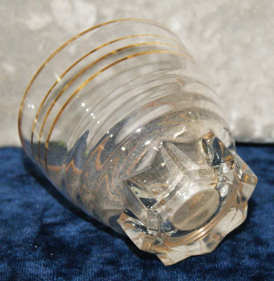 Set of 5 gilded french lemonade glasses