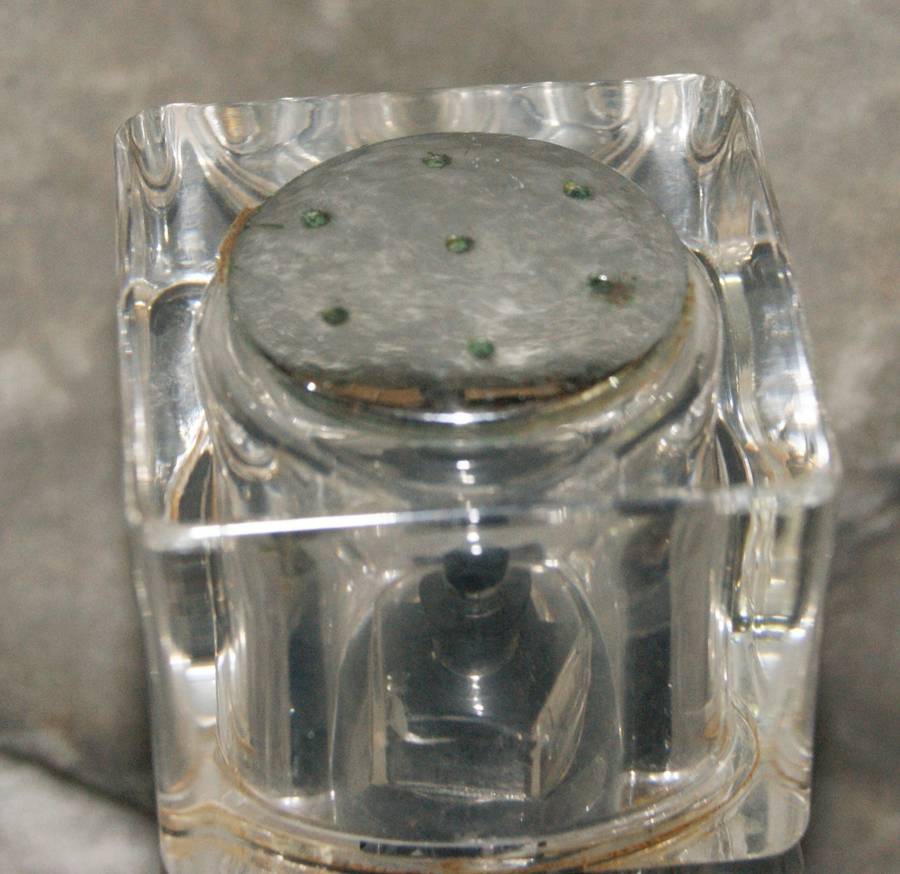 Acrylic pepper and salt shaker (slightly damaged)