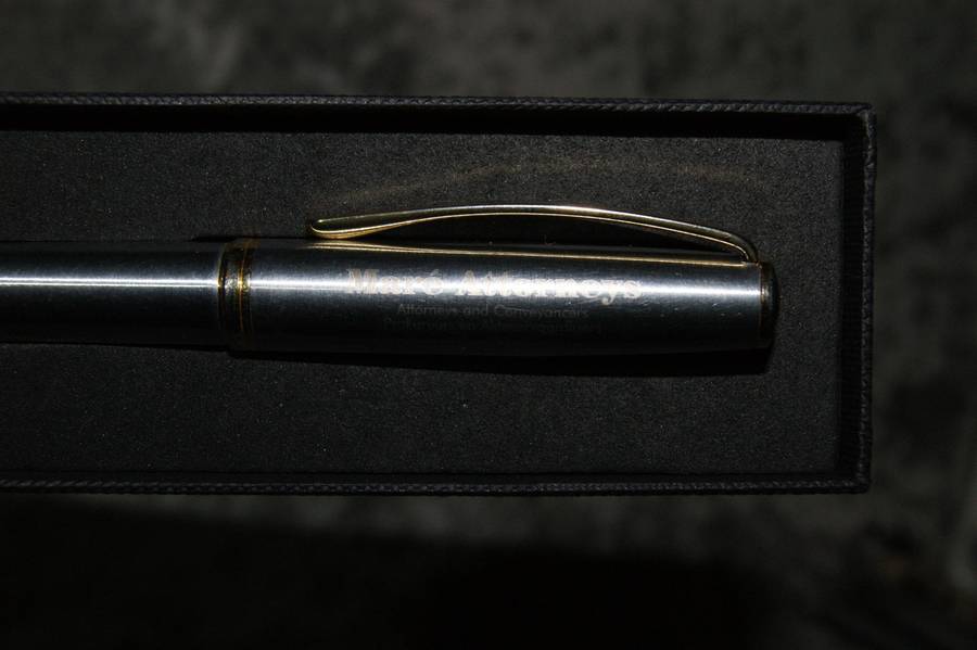 Metal Ball Point pen engraved (Parker refill)
