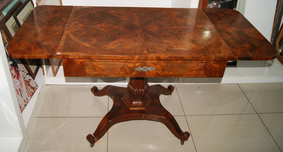 Victorian Mahogany Sofa/ Console table with drop leaves and drawer