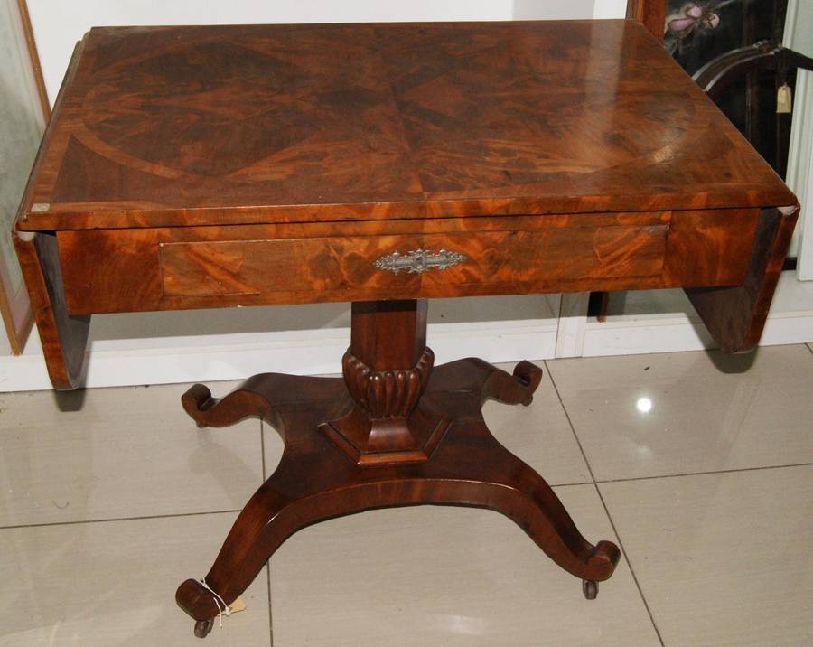 Victorian Mahogany Sofa/ Console table with drop leaves and drawer