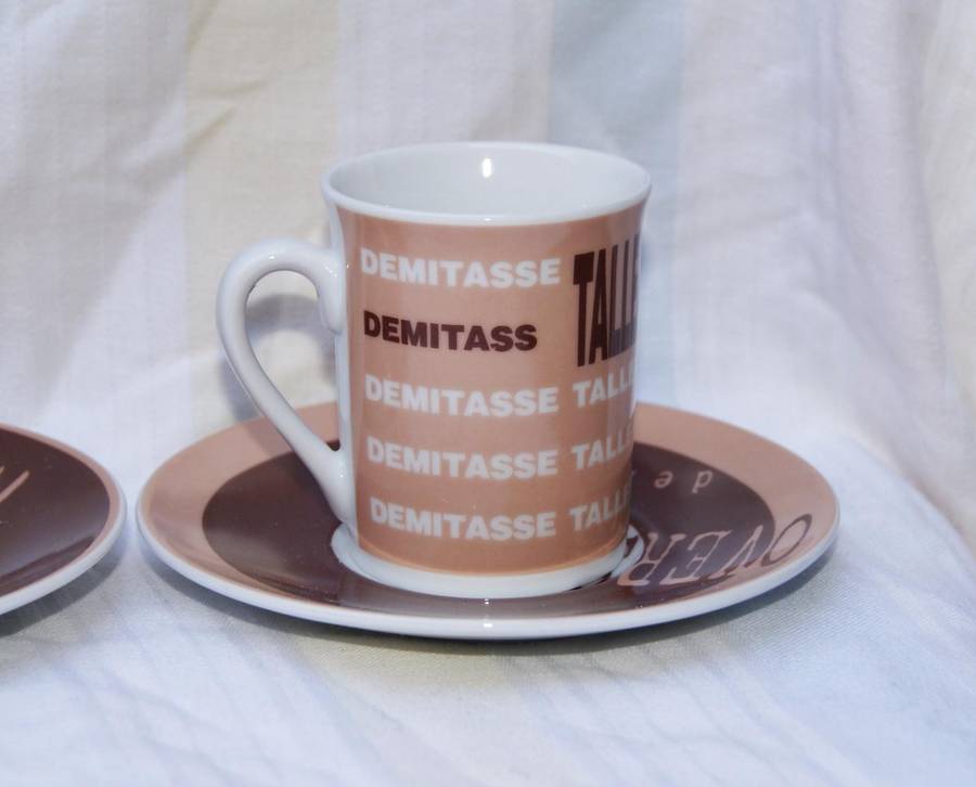Multiple Choice Coffee Basics Set of 4 Espresso/Demitasse Cups with Saucers