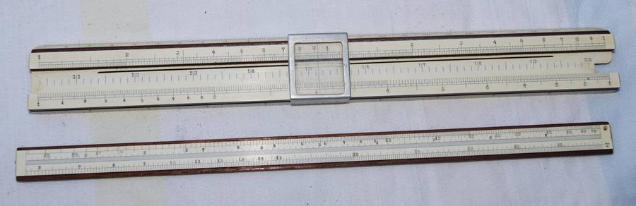 Vintage Full-Size Reversible Wooden Slide Rule