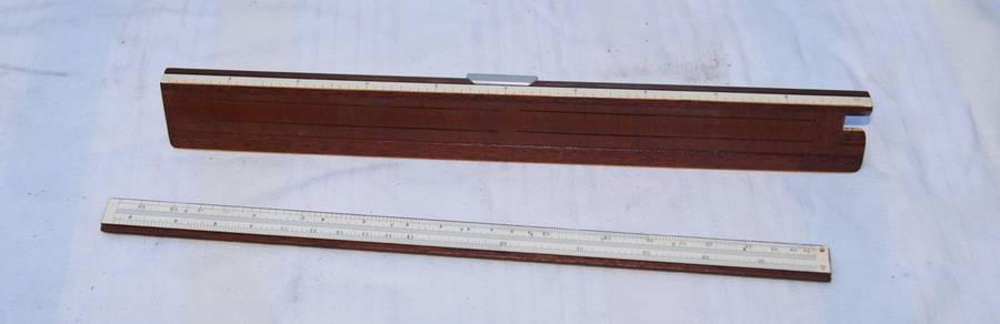 Vintage Full-Size Reversible Wooden Slide Rule